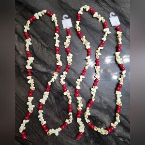New 72-in Vintage Retro Style Faux Popcorn Red Berry Christmas Holiday Garland